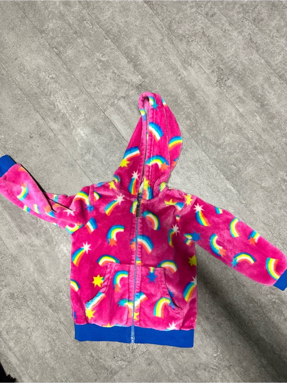 Hatley Pink Rainbow Star Hooded Fleece Jacket